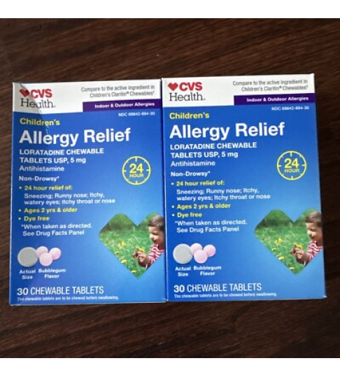 Claritin Children's Chewables 60 ct (Same item, 2 upc) D