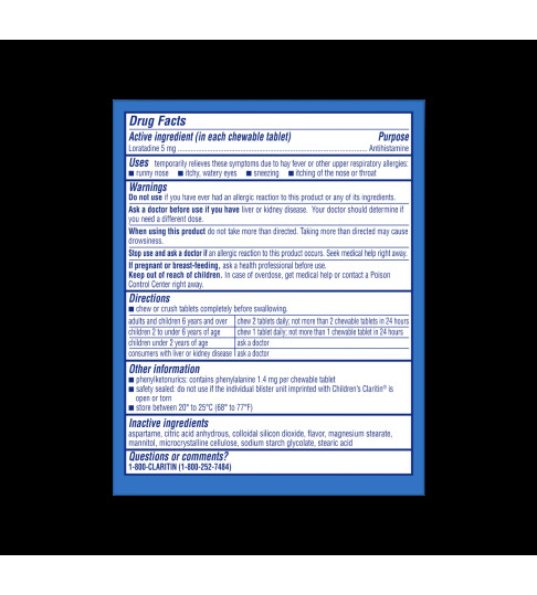 Claritin Kids, Grape Chewable Tablets, 30 Ct