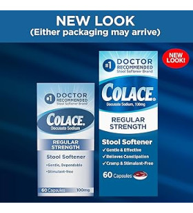 Colace Regular Strength Stool Softener 100 mg 60 ct