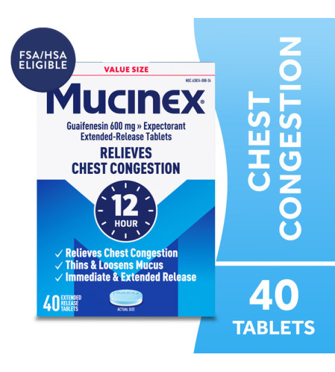 Mucinex 600 regular blue 40 ct