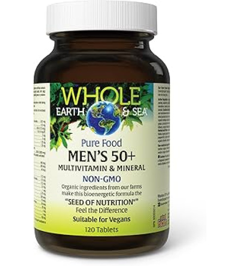 Natural Factors, Whole Earth & Sea Men's 50+ Multivitamin & Mineral, 120 Tablets