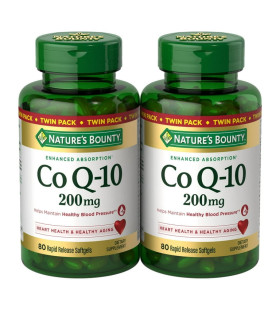 Nature’s Bounty CoQ-10 Dietary Supplement, 200mg Twin Pack, 160 Rapid Softgels