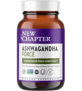 New Chapter Organic Ashwagandha Supplement, One Capsule a Day of Adaptogens for Stress Vegan, 60 Ct