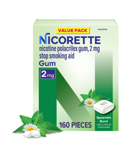 Nicorette gum 160 2mg Spearmint Burst 