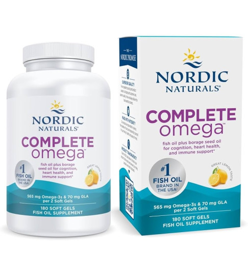 Nordic Naturals Complete Omega, Lemon  565 mg Omega-3 - EPA & DHA with Added GLA 180 ct