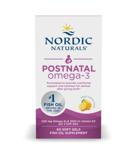 Nordic Naturals Postnatal Omega3, Lemon 60 ct