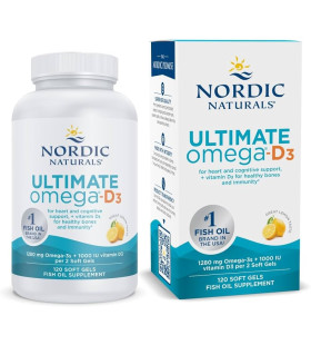 Nordic Naturals Ultimate Omega lemon 1280 mg with Vit D 120Ct  